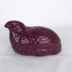 Vintage Vanguard Accents Quail Bird Hen Burgundy Speckled Made in USA 103 MCM